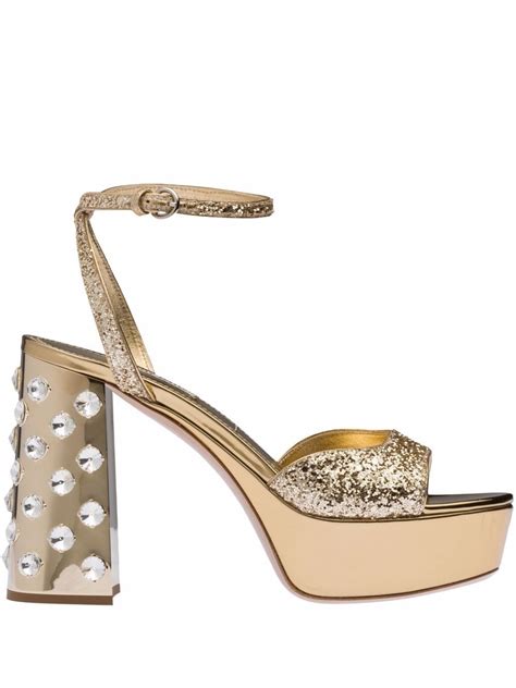 Miu Miu Women's Crystal Embellished Sandals